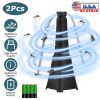 2 Pack Portable Reflective Fly Repellent Fan Rechargeable Battery Powered Table Food Fly Fan with Pattern Soft-Stop Blade Hanging Hook Indoor Outdoor