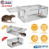Rat Trap Cage Humane Live Rodent Trap Cage Galvanized Iron Mice Mouse Control Bait Catch with Detachable U Shaped Rod
