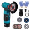 12V Cordless Mini Angle Grinder Hand Polishing Grinding Machine Cordless Cutter Grinding Tool with 7Pcs Disc 2Pcs 1100mAh Batteries and Charger Hex Ke