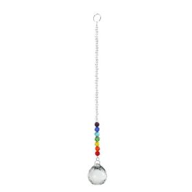 1pc Garden Plant Bird Repelling Tool; Clear Hanging Crystals Rainbow Suncatcher; Prism Pendant Ornament With Colorful Chain For Home And Garden Decora