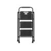 Garden Tools Portable Folding Ladder with Wide Anti-Slip Pedal - Black - Style B