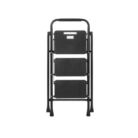 Garden Tools Portable Folding Ladder with Wide Anti-Slip Pedal - Black - Style B