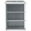 Garden Shed with Rack Gray 80.7"x51.2"x72" Iron