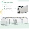 Outsunny 11' x 3' x 2.5' Mini Greenhouse, Portable Tunnel Green House with Roll-Up Zippered Doors, UV Waterproof Cover, Steel Frame, Clear