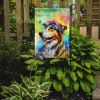 Collie Hippie Dawg Garden Flag Mailbox Flag Decorative Yard Flag Banner Outside Patio Artwork Yard Flower Beds, Garden Size, Multicolor