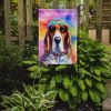 Basset Hound Hippie Dawg Garden Flag Mailbox Flag Decorative Yard Flag Banner Outside Patio Artwork Yard Flower Beds, Garden Size, Multicolor