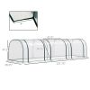 Outsunny 11' x 3' x 2.5' Mini Greenhouse, Portable Tunnel Green House with Roll-Up Zippered Doors, UV Waterproof Cover, Steel Frame, Clear