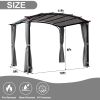 Patio Pergola 9 x 11ft Arched Gazebo with Waterproof Sun Shade Shelter Awning Steel Frame Grape Gazebo for Garden Backyard -Grey