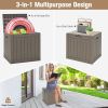 30 Gallon Deck Box Storage Seating Container - Light Brown