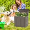30 Gallon Deck Box Storage Seating Container - Light Brown