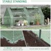 Portable Greenhouse Garden Hot House with Two PE/PVC Covers;  Steel Frame and 2 Roll Up Windows 6' x 3' x 3'