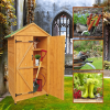 XWT010 WOODEN SHED Natural for backyard garden big spire Tool storage 68.50"X 22.83"X 40.35"