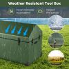 Waterproof Outdoor Storage Box with Ventilated Window, Adjustable Snap - Green