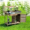 Outdoor Garden Wooden Work Station Potting Bench - Natural