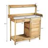 Outdoor Garden Wooden Work Station Potting Bench - as show
