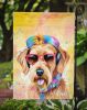 Airedale Terrier Hippie Dawg Garden Flag Mailbox Flag Decorative Yard Flag Banner Outside Patio Artwork Yard Flower Beds, Garden Size, Multicolor