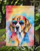 Beagle Hippie Dawg Garden Flag Mailbox Flag Decorative Yard Flag Banner Outside Patio Artwork Yard Flower Beds, Garden Size, Multicolor