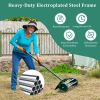18 Inch Rolling Lawn Aerator with Splash-Proof Fender for Garden - as show