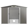 8 x 6 Feet Galvanized Steel Storage Shed for Garden Yard - Gray