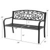 Garden Bench with Elegant Bronze Finish and Durable Metal Frame - Black