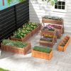 Vertical Raised Garden bed with 3 Wooden Planter Boxes - Brown