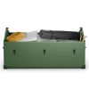 Waterproof Outdoor Storage Box with Ventilated Window, Adjustable Snap - Green
