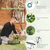 2 Pieces Foldable A-Frame Trellis Plant Supports with Twist Ties - Green