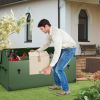 Waterproof Outdoor Storage Box with Ventilated Window, Adjustable Snap - Green