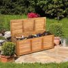 47 Gallon Acacia Wood Storage Bench Box for Patio Garden Deck