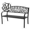 Garden Bench with Elegant Bronze Finish and Durable Metal Frame - Black