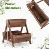 Vertical Raised Garden bed with 3 Wooden Planter Boxes - Brown