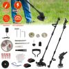 3-in-1 Cordless Electric Pole Saw & Mini Chainsaw & Grass Trimmer Kit with Adjustable Length 2Pcs 21V 1500mAh Batteries 4in/6in Chains Saw Blade 5Pcs