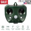 Ultrasonic Animal Repeller Solar Powered Repellent with Motion Sensor LED Flashing Lights IPX4 Waterproof Outdoor for Farm Garden Yard