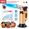 Culinary Butane Torch Lighter Refillable Blow Torch Flame Adjustable Flame Kitchen Cooking BBQ Torch w/ Fire Lock (Gas Not Included)