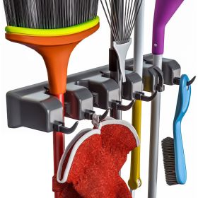 Mop And Broom Holder Garden Tool Organizer (Option: Colorblack)