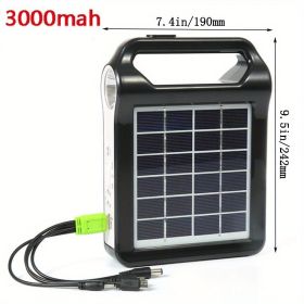 1pc Portable 6V Rechargeable Solar Panel Power Storage Generator System USB Charger With Lamp Lighting Home Solar Energy System Kit, 8*5.9in (Option: ModelSize 2)