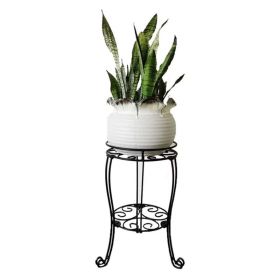 2 Tier Plant Stand, Metal Potted Holder Rack, Indoor Outdoor Multiple Flower Pot Shelf (Option: ColorStyle 1)