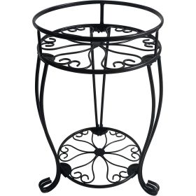 2 Tier Plant Stand, Metal Potted Holder Rack, Indoor Outdoor Multiple Flower Pot Shelf (Option: ColorStyle 2)