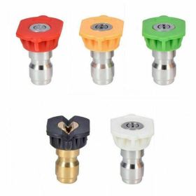 7pcs 1/4 inch Quick Connect High Pressure Washer Gun Spray Nozzle Tips 4000 Psi Cleaning Accessories Lance car cleaning (Option: ColorBrown)