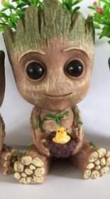 Galaxy Guard Flower Pot Tree Man Grute Baby Tree Man PVC Handmade Ornament (Option: colourBig Embracing Bird)