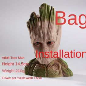 Galaxy Guard Flower Pot Tree Man Grute Baby Tree Man PVC Handmade Ornament (Option: colourAdult Tree Man Bag)