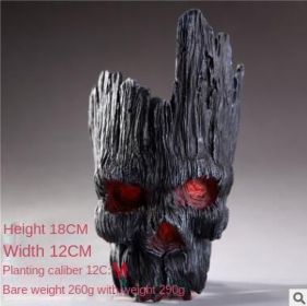 Galaxy Guard Flower Pot Tree Man Grute Baby Tree Man PVC Handmade Ornament (Option: colourSkull Head Tree Man Black)