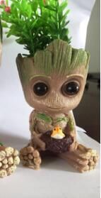 Galaxy Guard Flower Pot Tree Man Grute Baby Tree Man PVC Handmade Ornament (Option: colourLittle Embracing Bird)