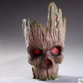 Galaxy Guard Flower Pot Tree Man Grute Baby Tree Man PVC Handmade Ornament (Option: colourSkeleton Head Tree Human Yellow)