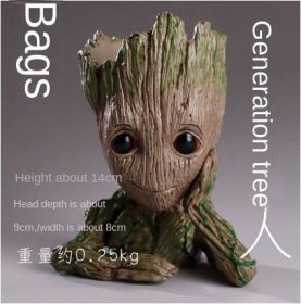 Galaxy Guard Flower Pot Tree Man Grute Baby Tree Man PVC Handmade Ornament (Option: colour1st Generation Tree Man Bag)