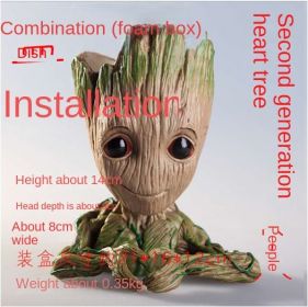 Galaxy Guard Flower Pot Tree Man Grute Baby Tree Man PVC Handmade Ornament (Option: colour2nd generation love foam carton)