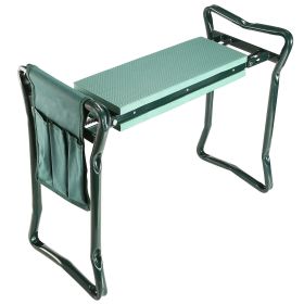 Foldable Garden Kneeler Seat with Kneeling Soft Cushion Pad Tools Pouch Portable Gardener (Option: ColorGreen)