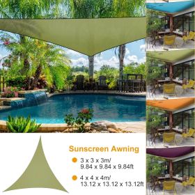 9.84ft Shade Sail Patio Cover Shade Canopy Camping Sail Awning Sail Sunscreen Shelter Triangle Cover (Option: ColorGreen)