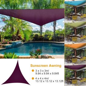 9.84ft Shade Sail Patio Cover Shade Canopy Camping Sail Awning Sail Sunscreen Shelter Triangle Cover (Option: ColorPurple)