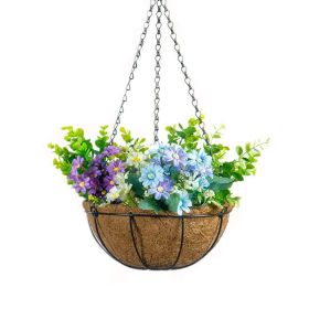 Planter Hangers Flower Plant Pot Metal Hanging Flower Basket with Coconut Coir Liner (Option: Size10 inch)